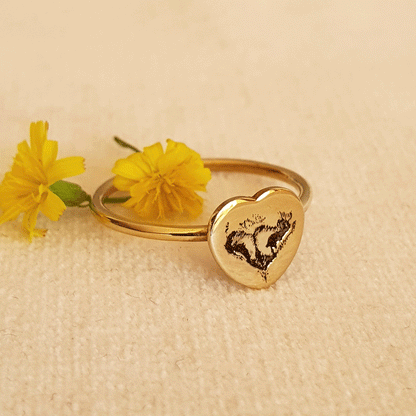 Anello zampa - Anello cuore donna