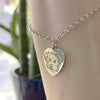 Bracciale catena cuore con ciondolo appeso in argento