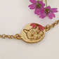 Bracciale gatto personalizzato - Bracciale con catena e ciondolo tondo