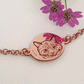 Bracciale gatto personalizzato - Bracciale con catena e ciondolo tondo