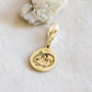 charm con moschettone tondo in argento e bagno in oro giallo