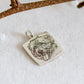 ciondolo cane personalizzato charm quadrato in argento 925