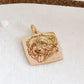 ciondolo cane personalizzato. charm quadrato in argento con bagno in oro rosa
