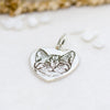 ciondolo gatto personalizzato charm cuore con ritratto del tuo cucciolo