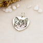 ciondolo gatto personalizzato charm cuore con ritratto del tuo gatto