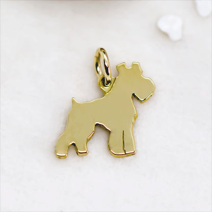CIONDOLO schnauzer nano in argento o ottone da portare con il cordino