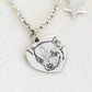 collana catena cuore charm/stella in argento 925 personalizzata col ritratto del tuo migliore amico