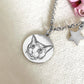 collana catena tondo charm/stella in argento 925 e ciondolo con incisione del musetto del tuo pet