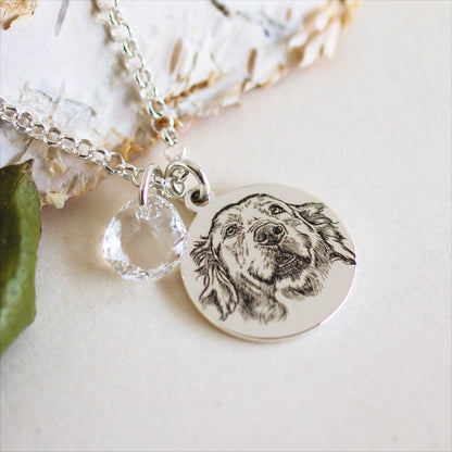 Collana personalizzata con catena e  con cristallo di alta qualità