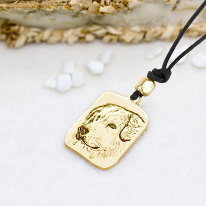 collana cordino piastrina uomo personalizzata col ritratto del tuo migliore amico