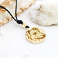 collana cordino tondo uomo con ciondolo in argento bagnato in oro giallo e personalizzato col ritratto del proprio cane