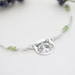 collana personalizzata pietra semipreziosa peridoto con ciondolo tondo.