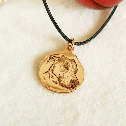 Ritratto personalizzato animale - Collana cordino girocollo tondo donna