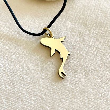 collana con ciondolo squalo ottone o argento