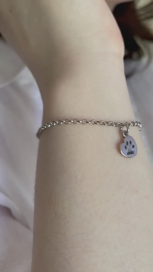 charm mini cuore zampa con catena